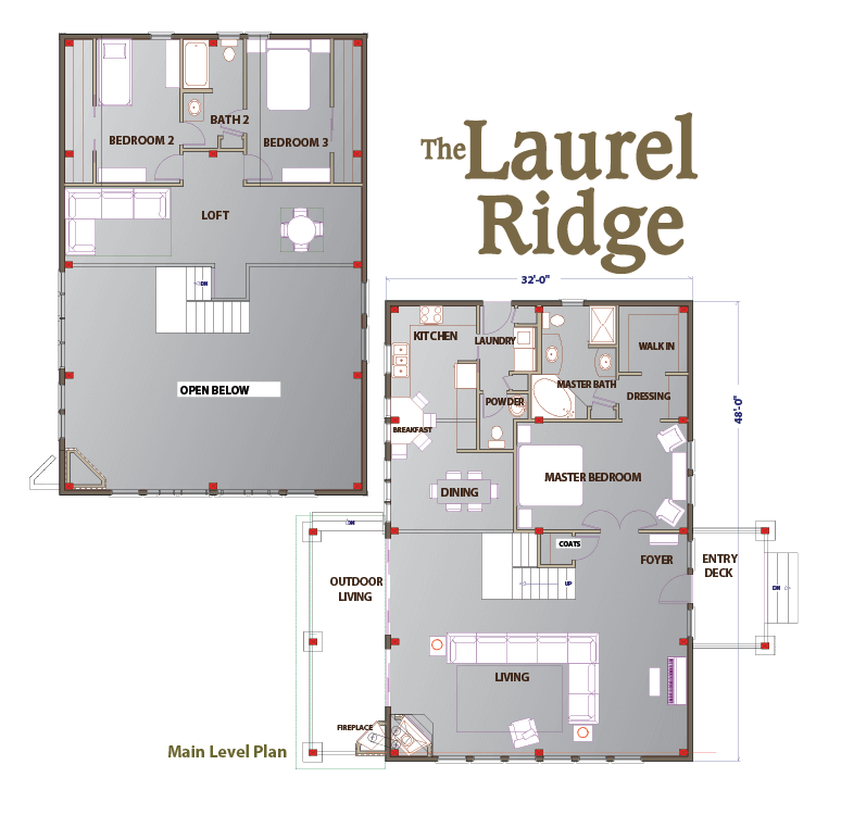 Laurel Ridge Timber Frame Cottage Floor Plan 1dd 01 Harmony